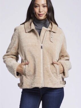 Blue duck Tan Shearling Zip Jacket